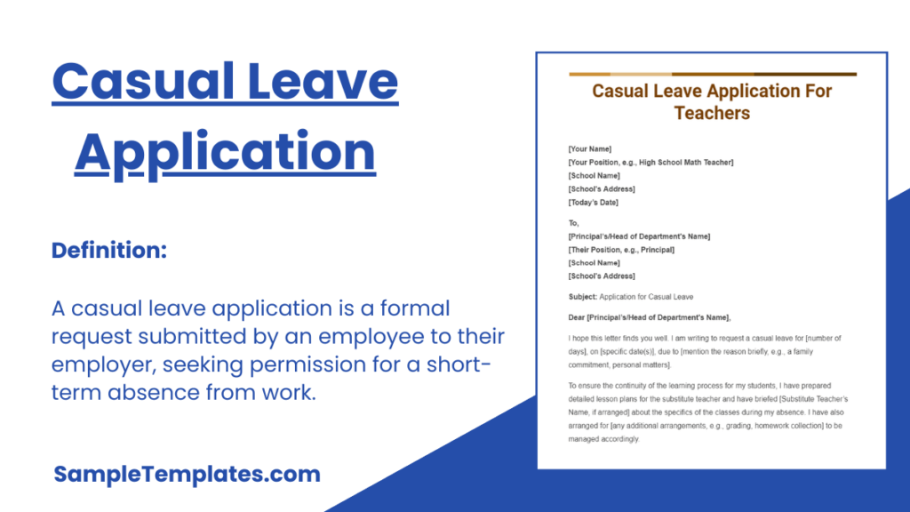 Casual Leave Requests And Their Natural Tone