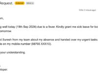 a leave request mail